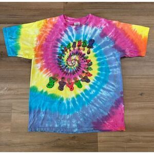 Vintage 90s Eye Dye Hand Crafted Single Stitch Tie Dye Mushroom Shirt Size XL